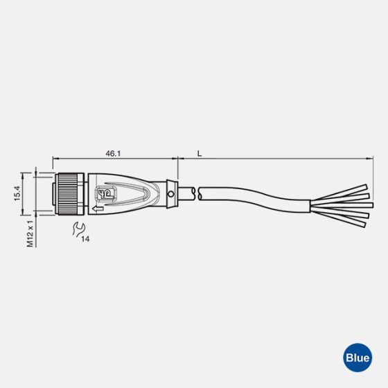 Cabo Conector Reto M12 / 5 Polos V15-G - Imagem 2