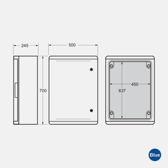 Caixas Magna ABS 700x500x245 IP65 39157 - Imagem 3
