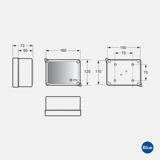 Caixa de Passagem Sobrepor com Tampa Transparente ABS 150x110x63 IP55 3042 - Imagem 2