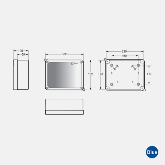 Caixa de Passagem Sobrepor com Tampa Transparente ABS 225x175x85 IP55 3044 - Imagem 2
