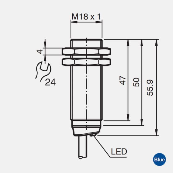 Sensor Indutivo 8mm M18 PNP NA NBB8-18GM50-E2 - Imagem 2