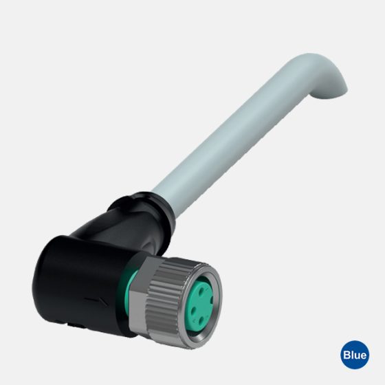 Cabo Conector Angular M8 / 3 Polos V3-WM-10M-PVC